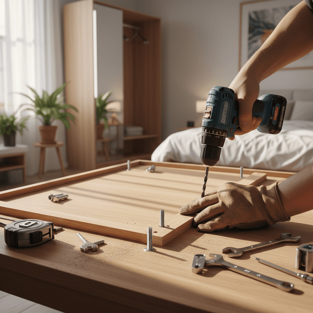 Furniture assembly in a bedroom