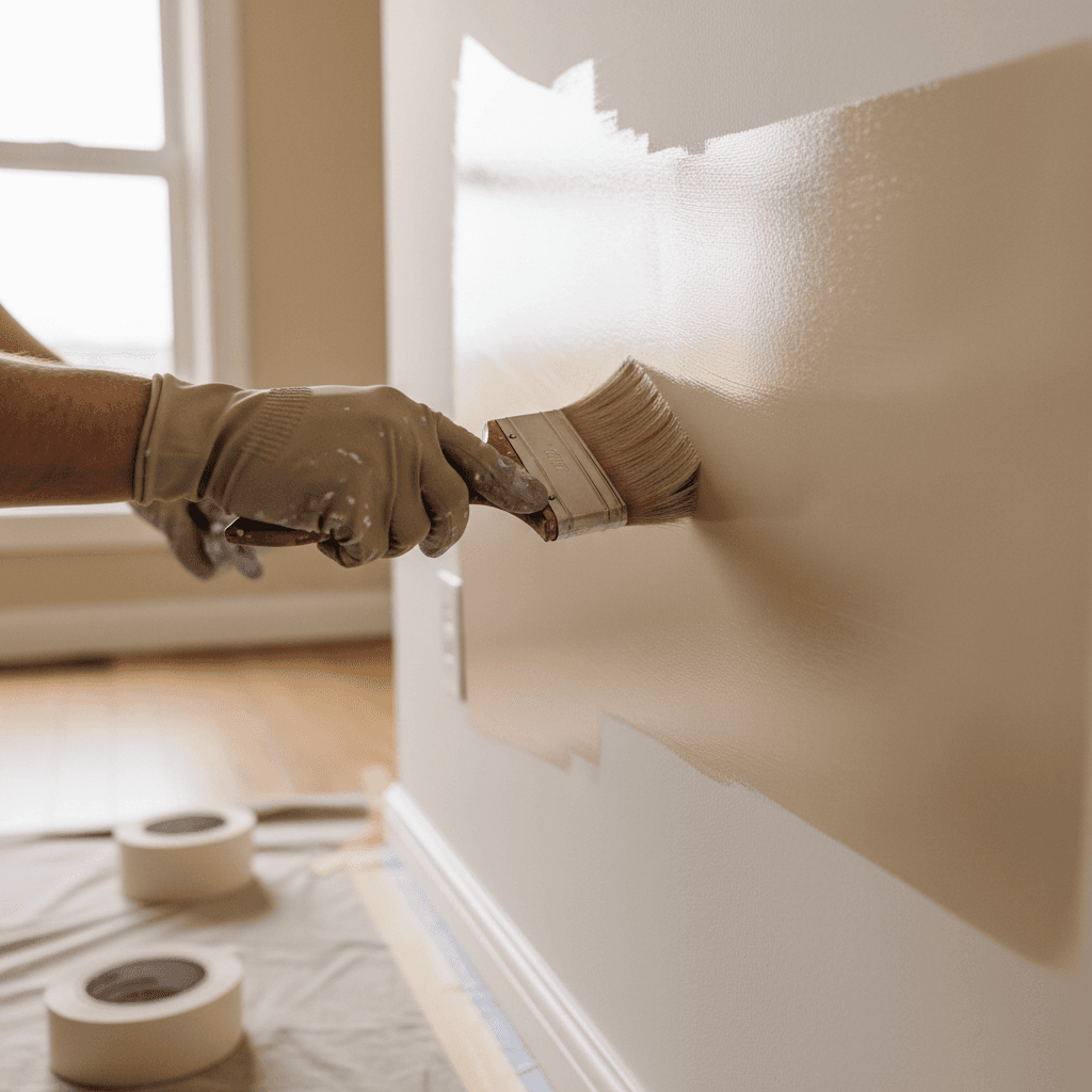 Interior paint job with crisp trim lines