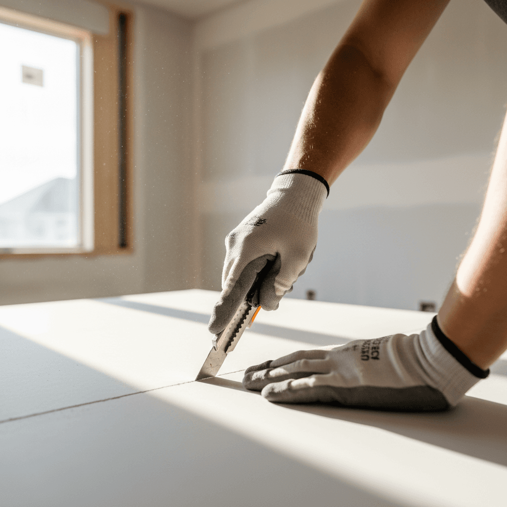 Drywall patch before sanding in a Los Angeles home